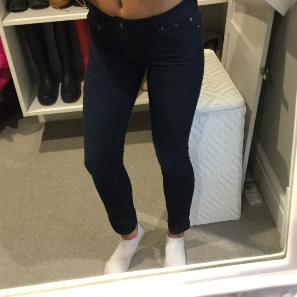 Mother deep blue jeans