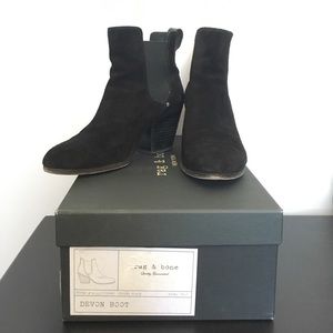 Rag & Bone "Devon" Black Suede Ankle Boot Sz 39.5