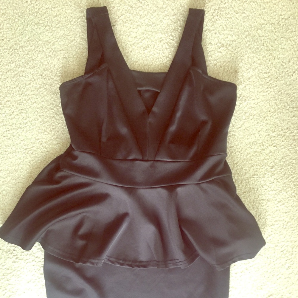 BooHoo Black Peplum Dress