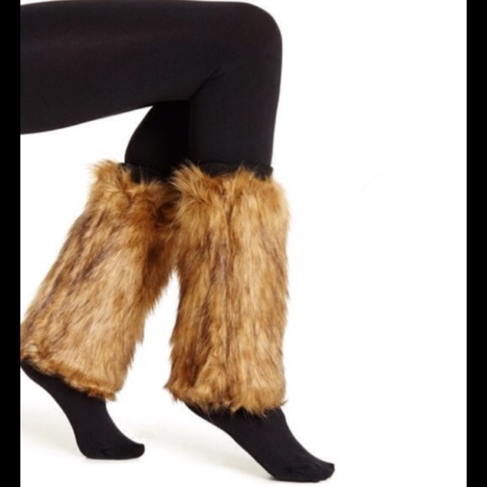 Faux Fur Leg Warmers. Winter Style.