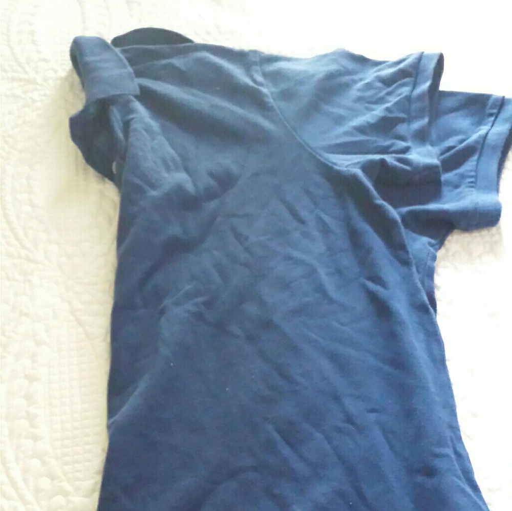 Mens med navy blue polo shirt