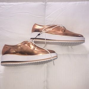 Rose Gold Flat Platform Shoes