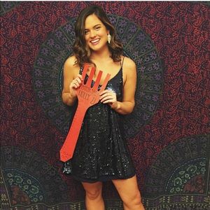 Free People Sparkler Mini Dress in Navy