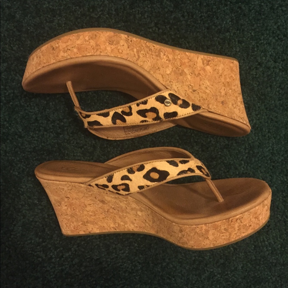 Ugg Cheetah Print Natassia Wedge Sandals