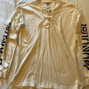 ❤️ VS Pink Lace Up Long Sleeve ❤️