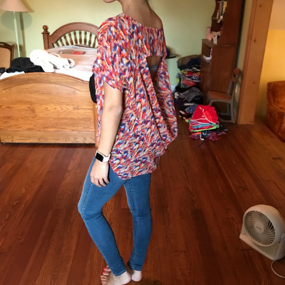 BCBG Colorful sexy open back top