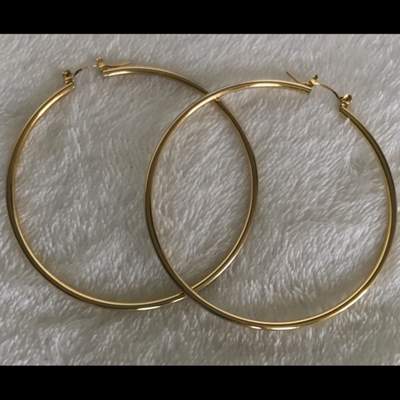 Gold Hoop Earrings - Picture 2 of 3