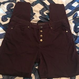 Burgundy jeans