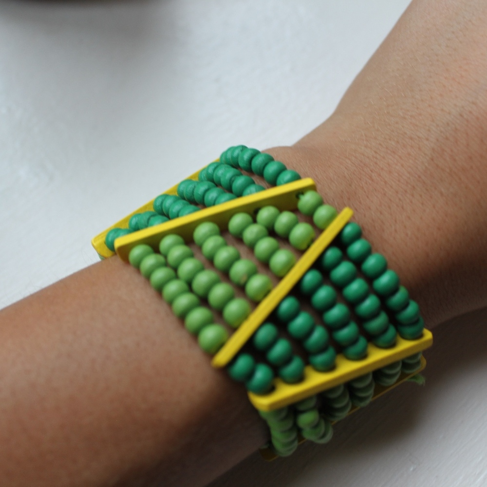 ☀️Beaded Green Braclet