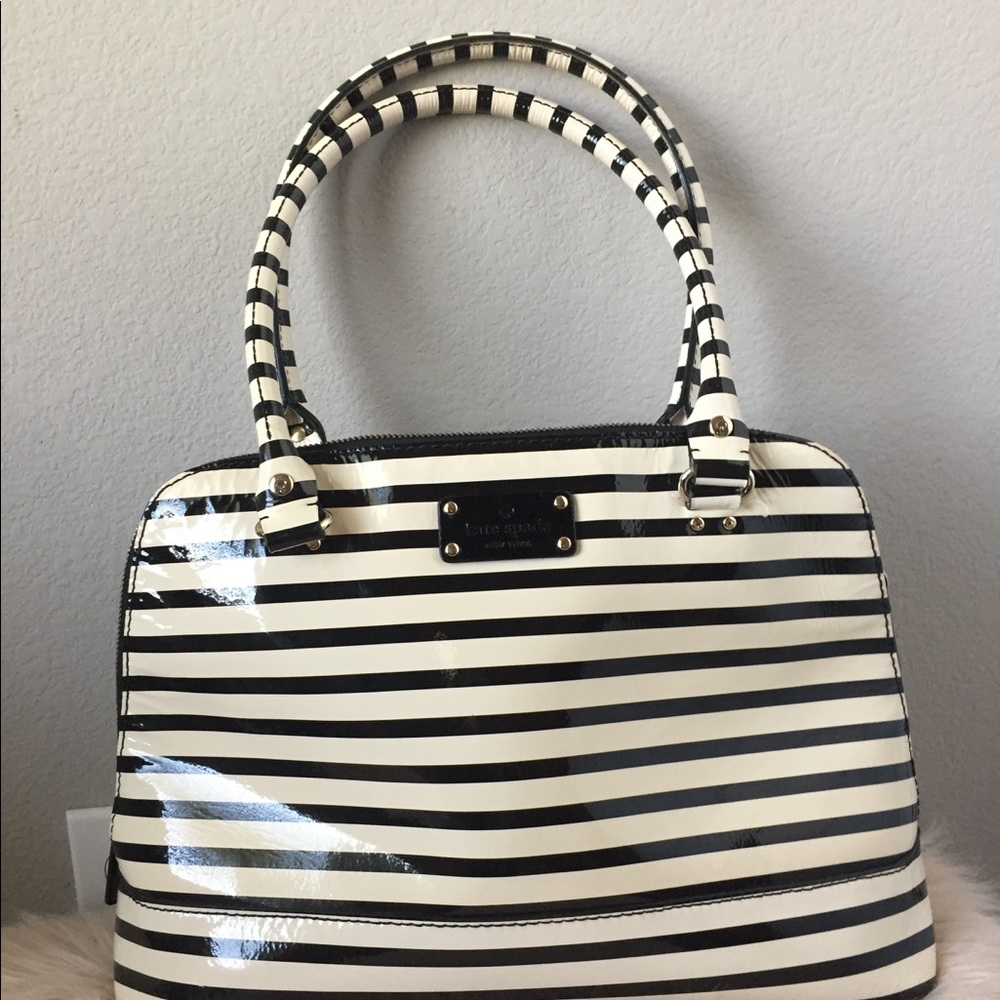 Kate Spade patent leather striped purse