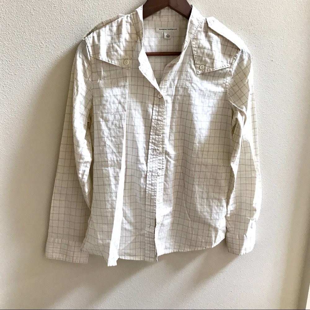 Banana Republic Military Style Blouse Sz S