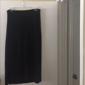 Kasper Black Maxi Drawstring Skirt