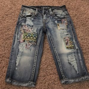 patchwork bermuda shorts