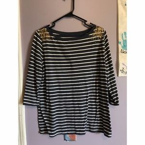 Striped sequined top