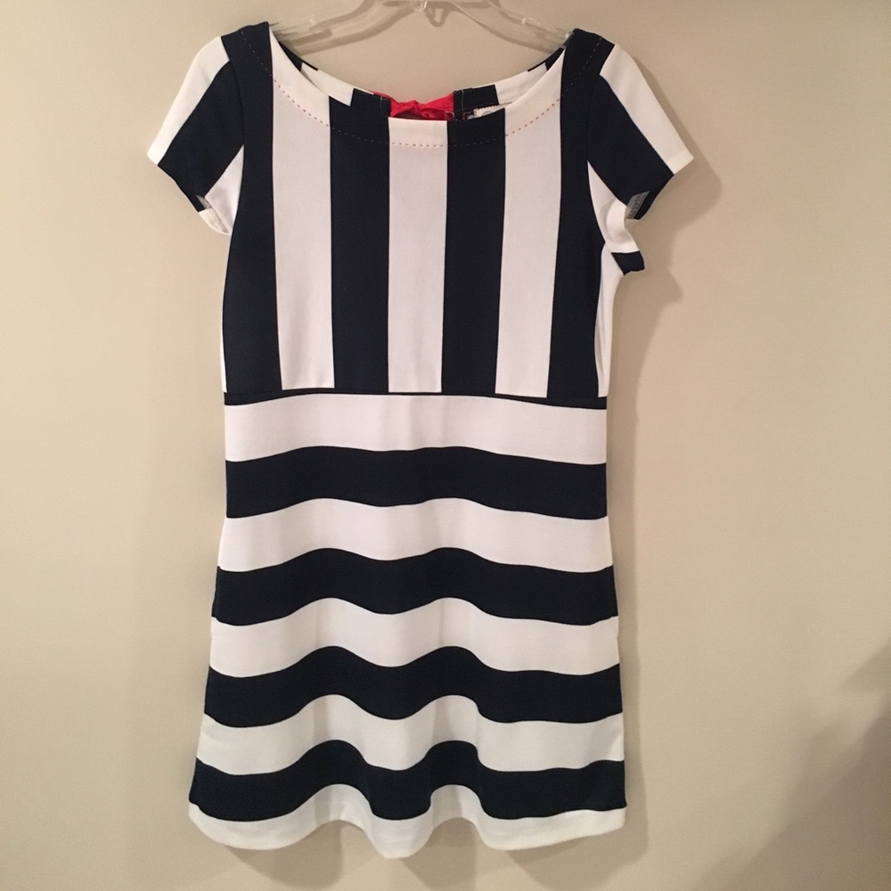 Anthropologie Navy and White Dress Size Small