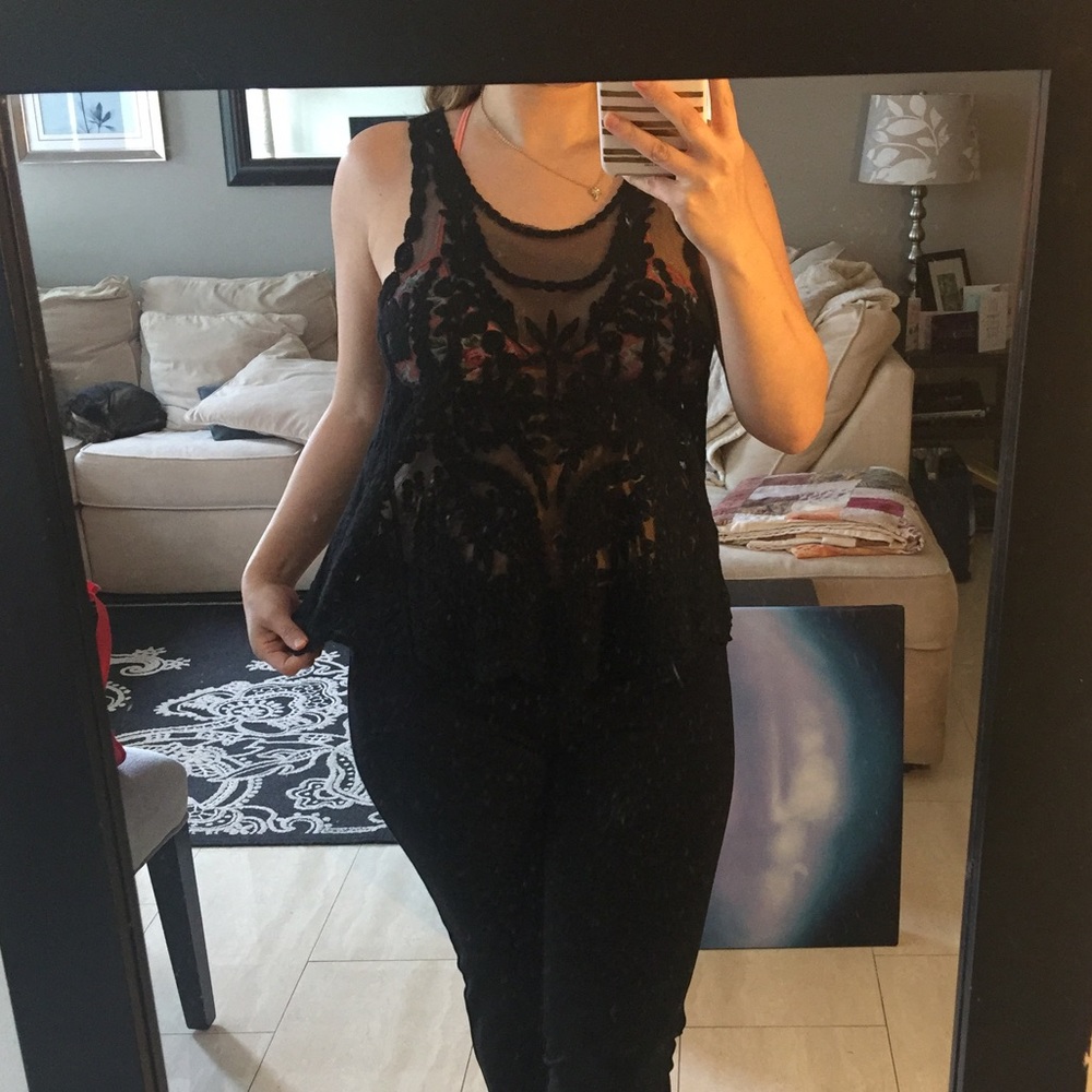 Black lace top