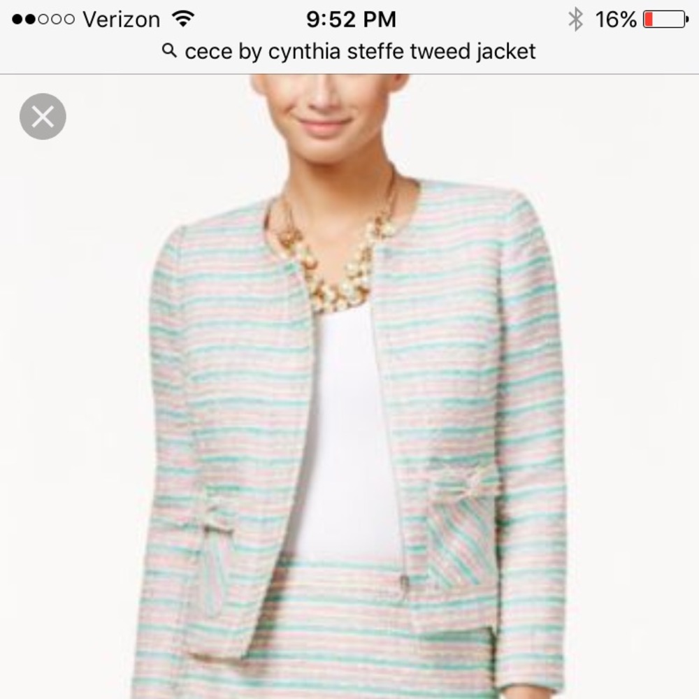 Cece by Cynthia Steffe tweed jacket size 2