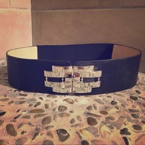 Black belt with silver buckle