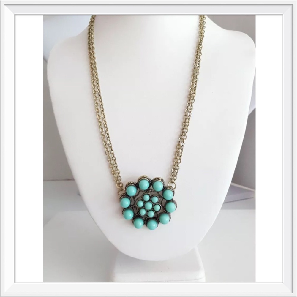 REDUCED TODAY!! Jack E Ohs NYC Turquoise Flower NL