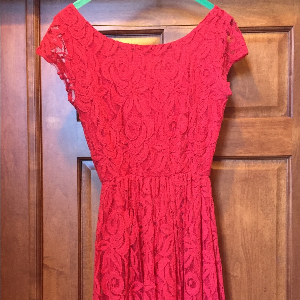 Red short dress