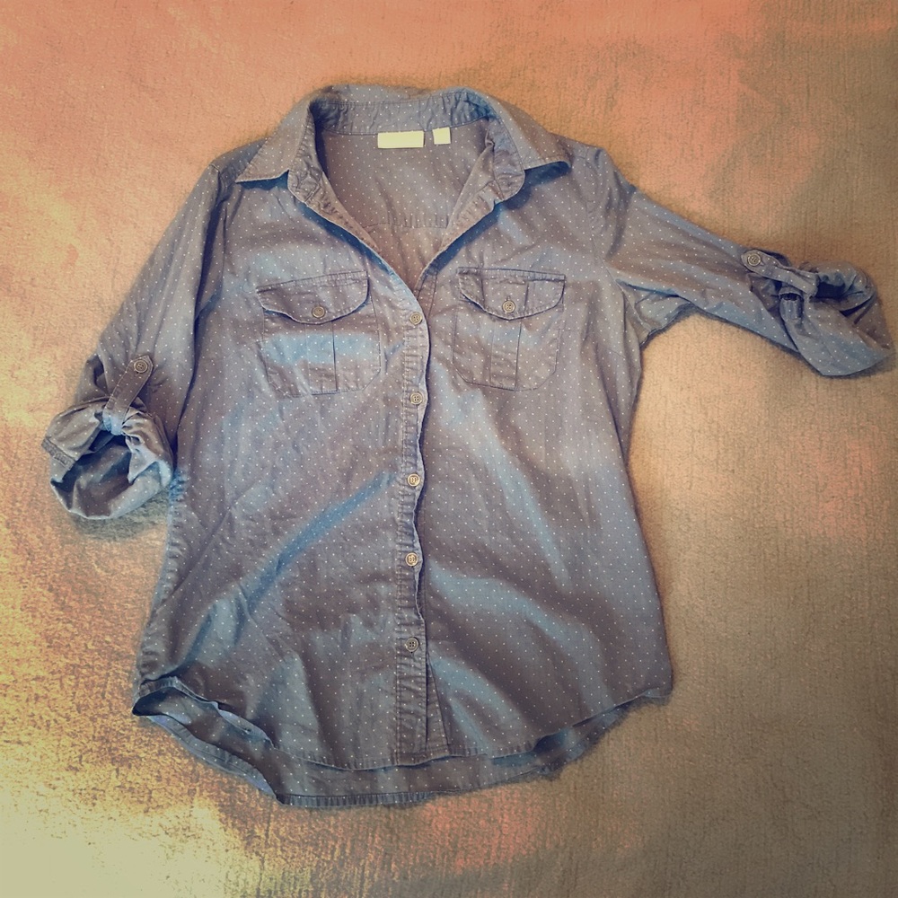 NY&C Blue button down 3/4 Sleeves