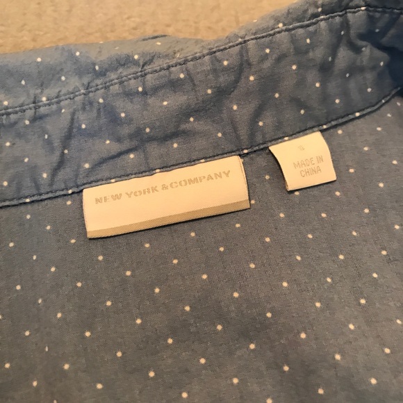 NY&C Blue button down 3/4 Sleeves - Picture 2 of 4