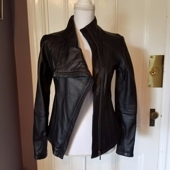Awesome black leather biker jacket - tailored fit - Picture 3 of 6