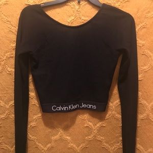 Calvin Klein long sleeve crop top.