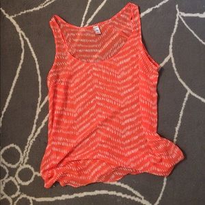 Orange and white Chevron top