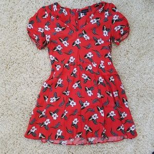*SALE* TOPSHOP red floral skater dress