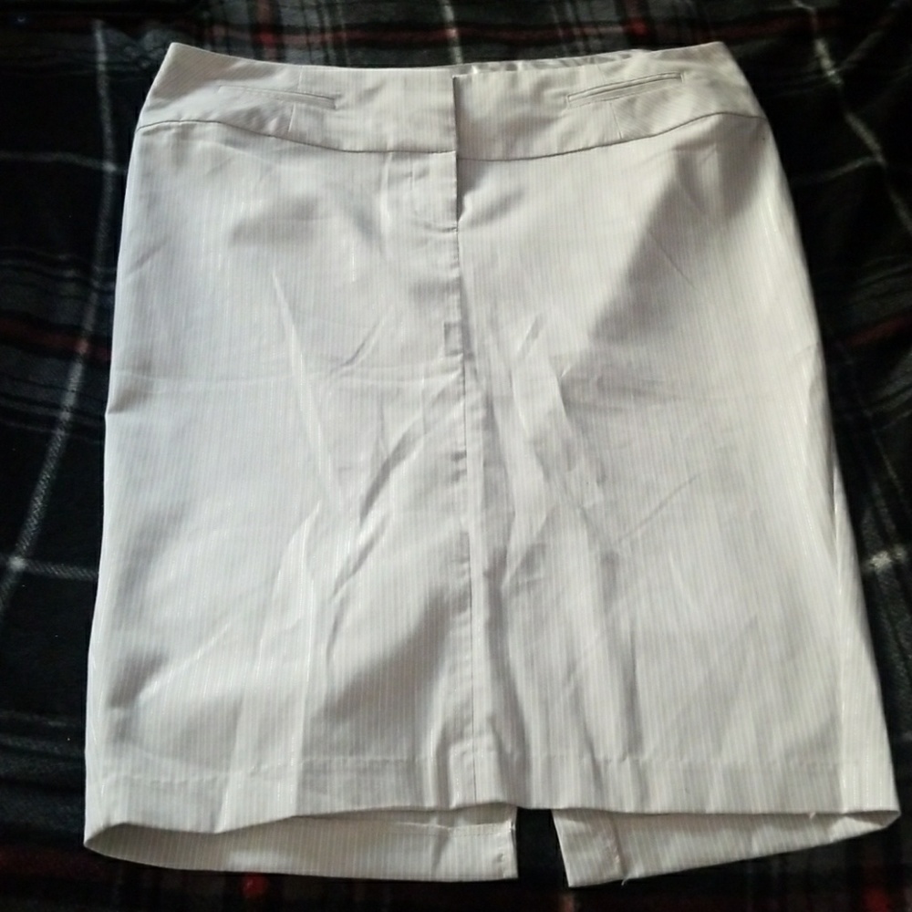 Torrid Silver/Gray Pinstripe Pencil Skirt