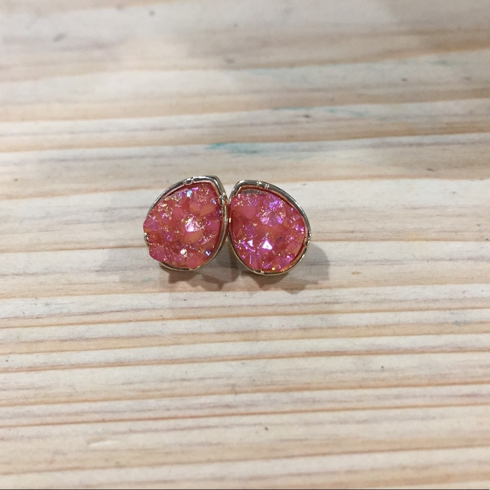 Druzy Stud Earrings - Picture 2 of 4