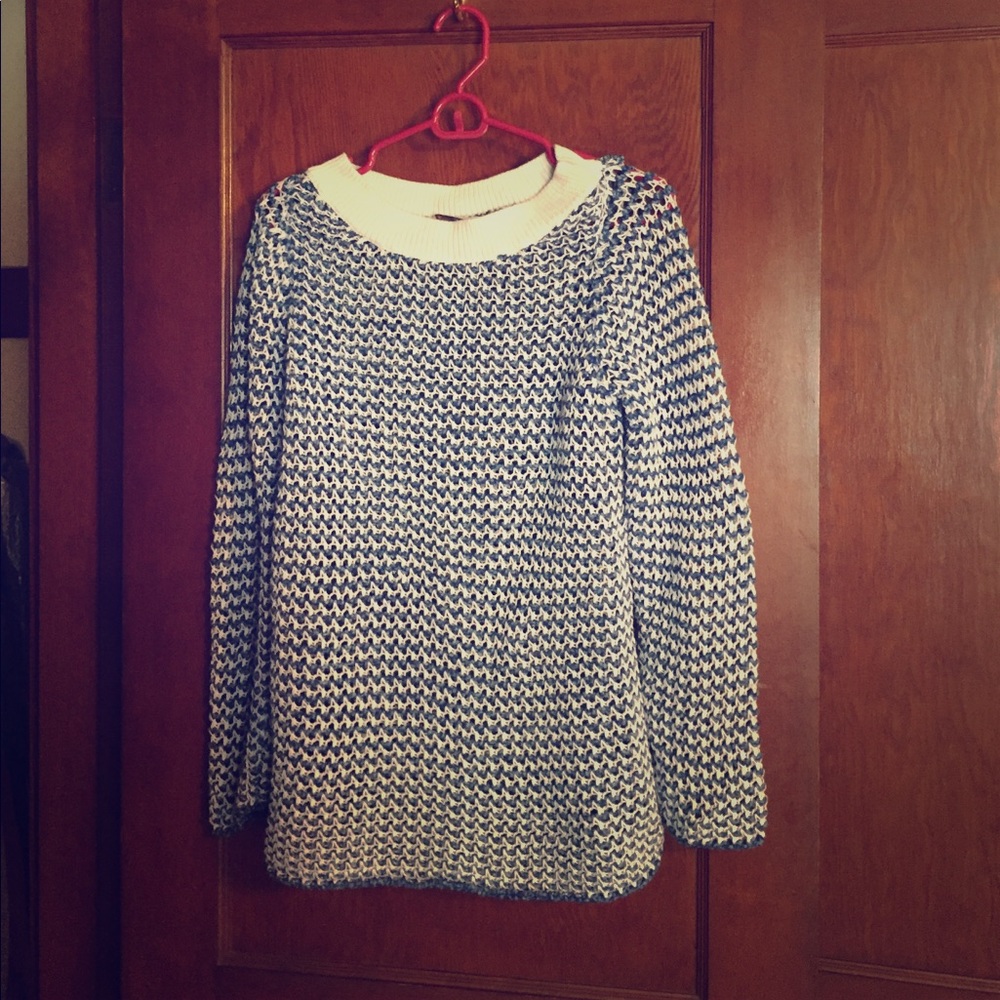 Soft Surroundings sweater blue white women small