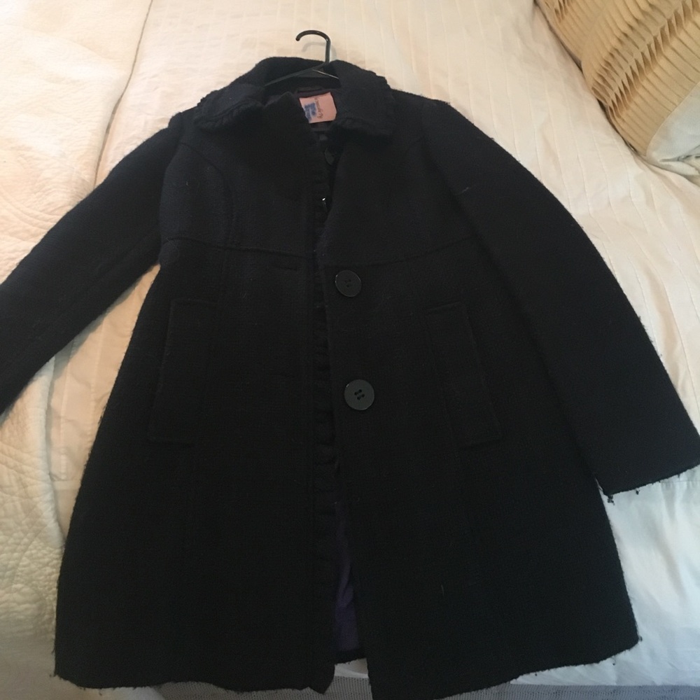 Long black pea coat
