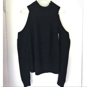 ROMWE Open Shoulder Mock Neck Sweater