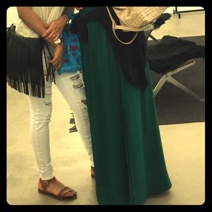 Long green skirt