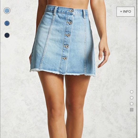 Button Up Denim Skirt - Picture 3 of 6