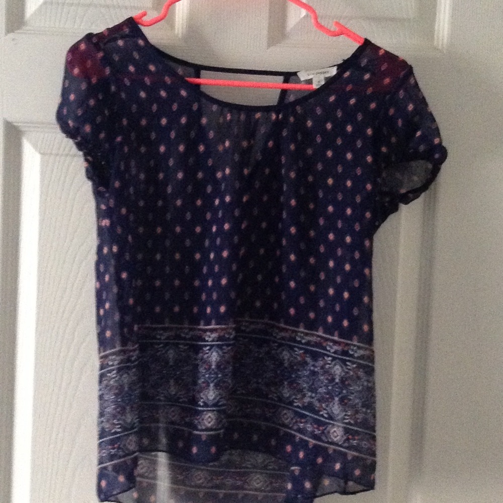 Dark blue blouse with pretty designs