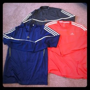 Three Medium Adidas Athletic Shirts