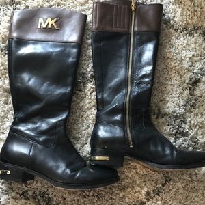 Brown, Black and Gold Michael Kors Leather Boots