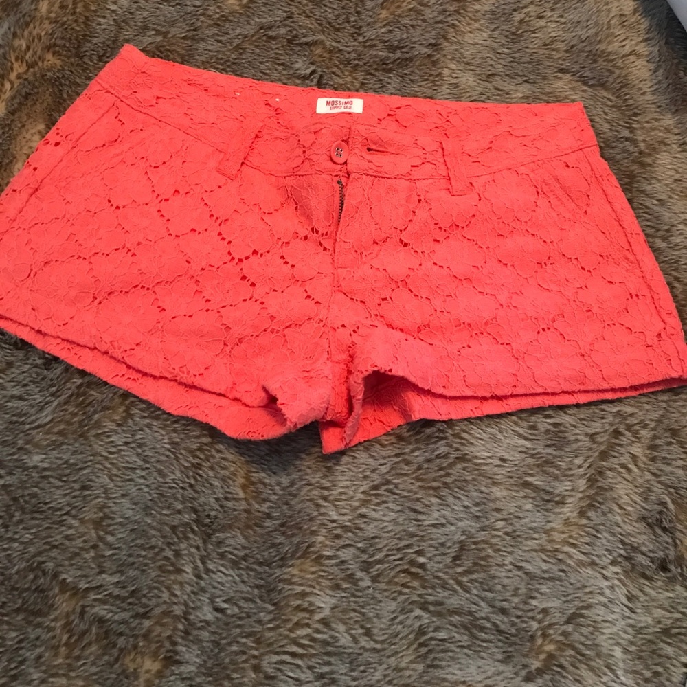 Coral lace shorts. These are NWOT