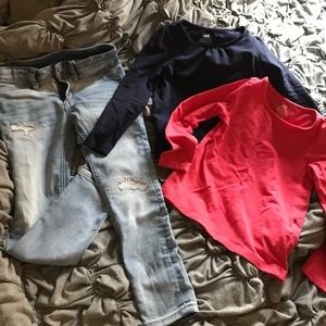 H&M bundle. Jeans washed and never worn!! 3-4t