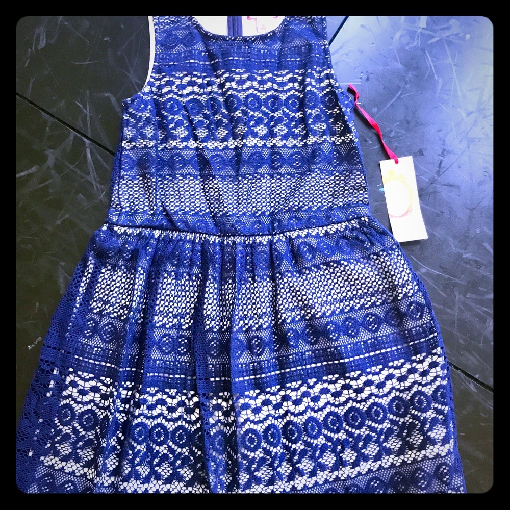 Ruby & Bloom Classic lace dress in Navy