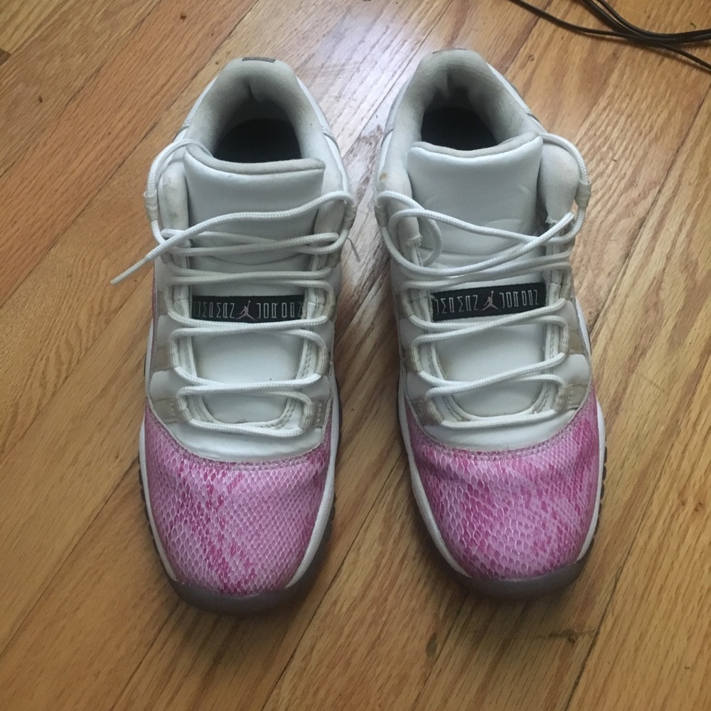 Pink snakeskin 11's