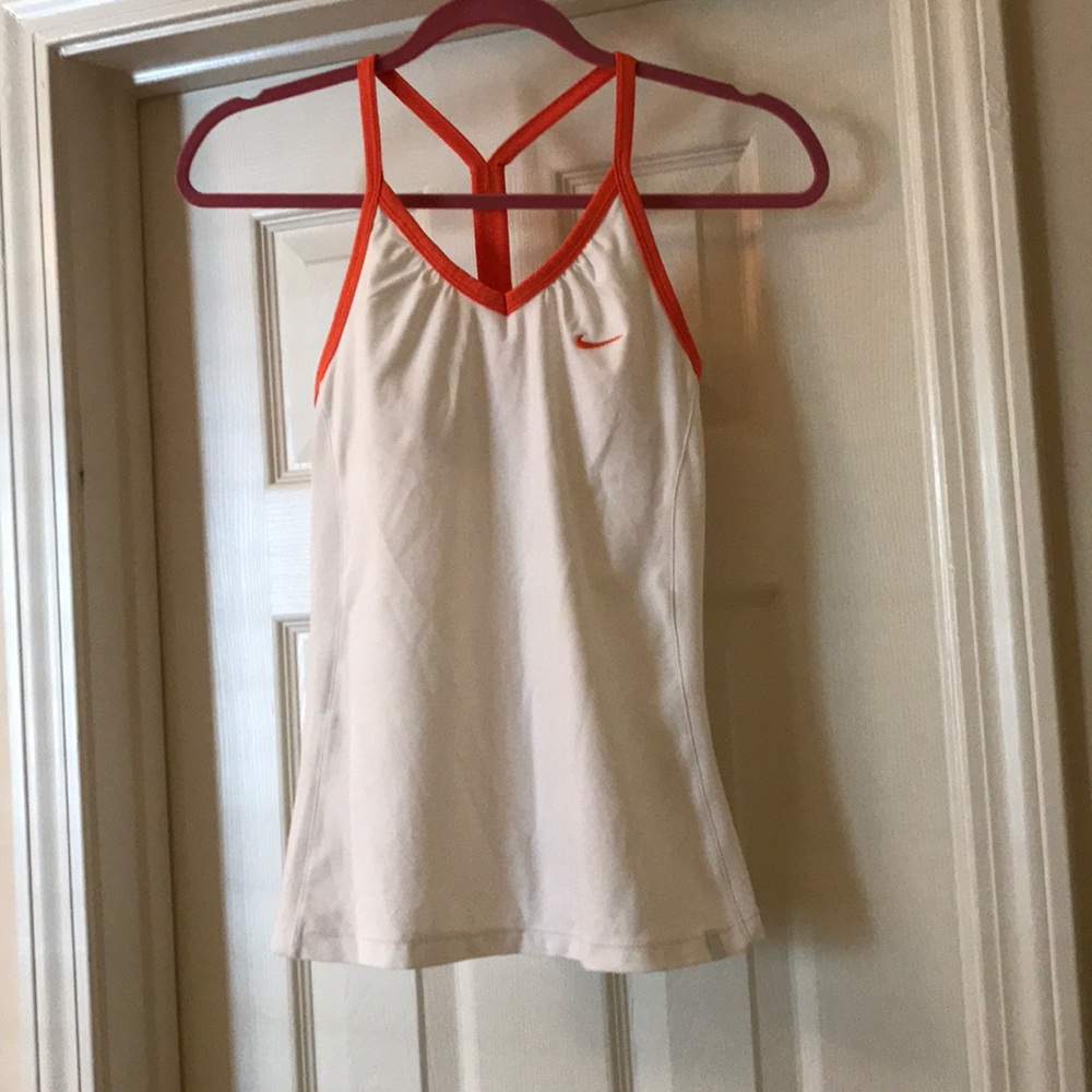 Nike Fit Dry White Orange Tank S