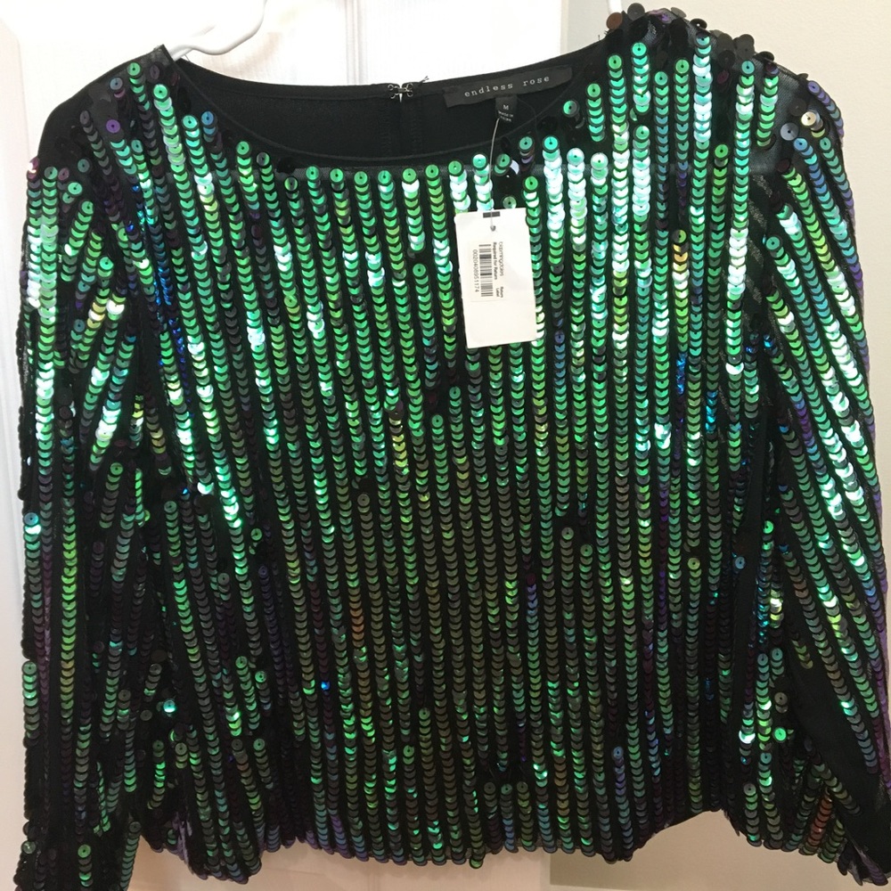 Sequin mesh top