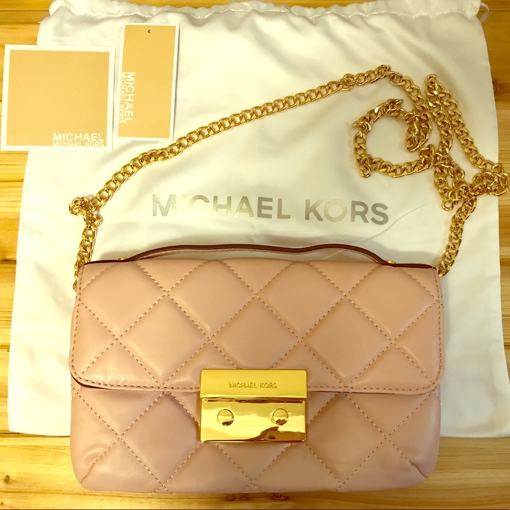 Michael Kors Sloan Small Quilted nude pink