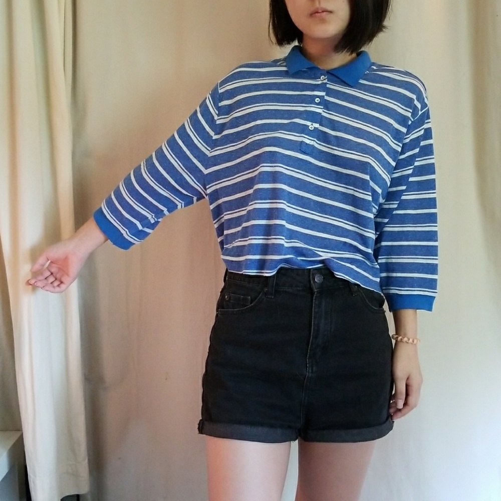 BDG Urban Outfitters Blue stripes crop top shirt