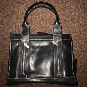 Kenneth Cole Black Leather Tote Bag