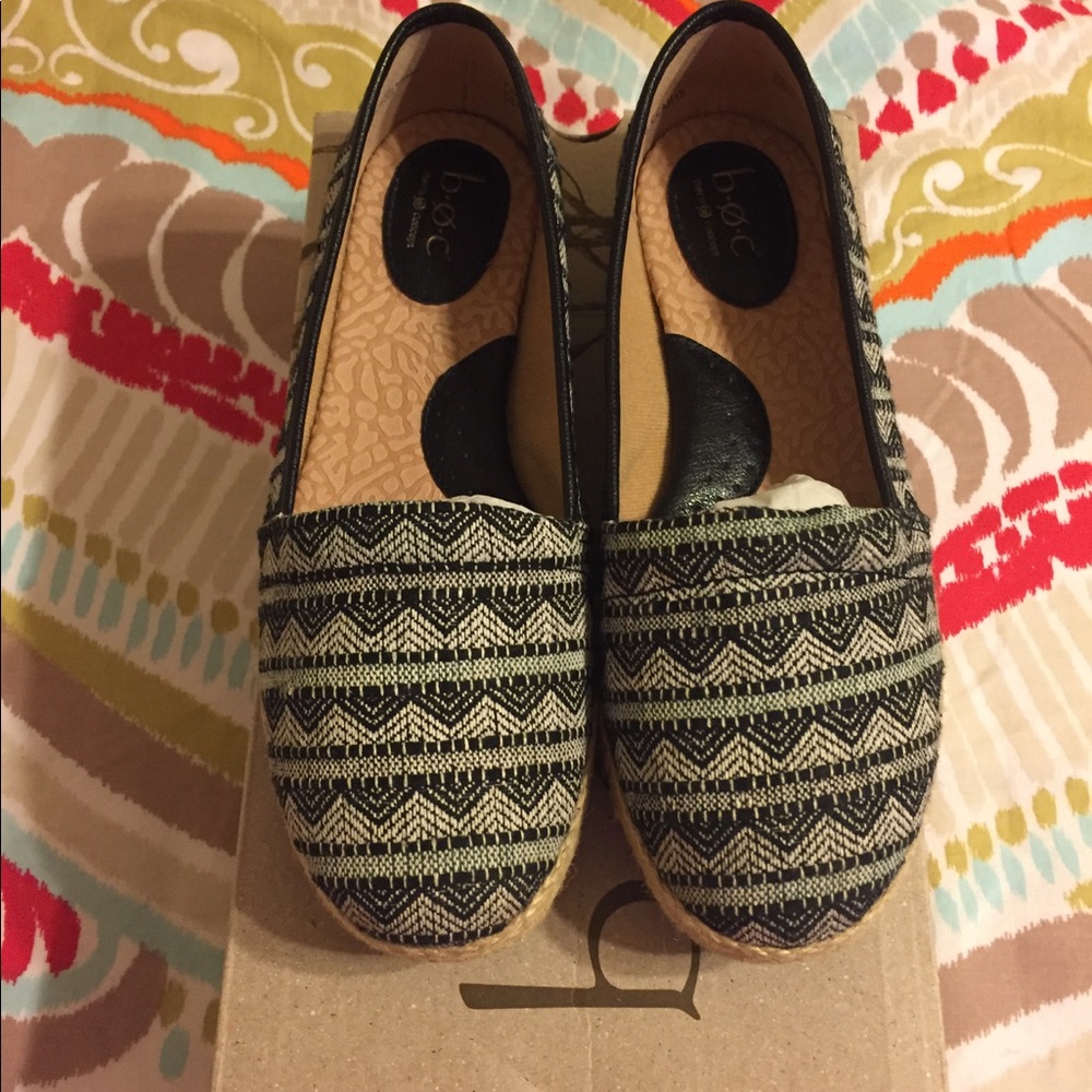 b.o.c Black Native Print espadrilles